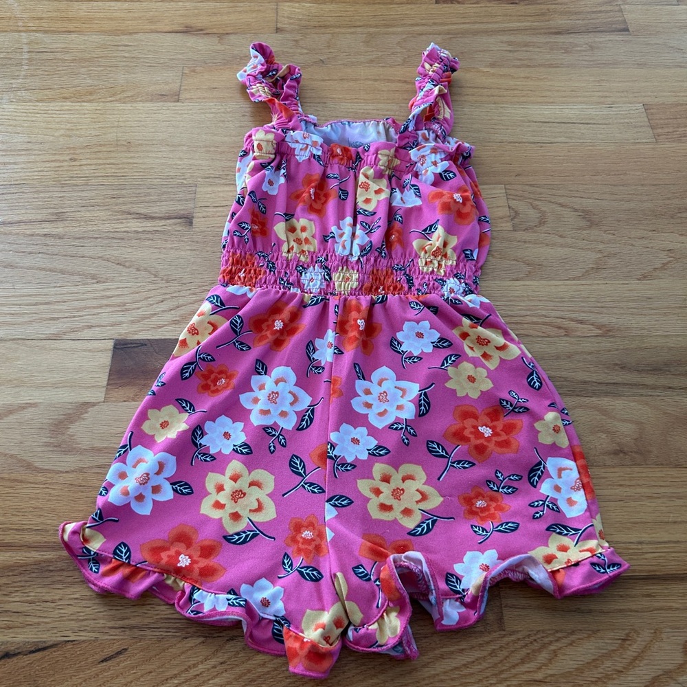 Floral Pink Ruffle romper
